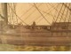 Gravure aquarellée navire Brulot à la Sonde Randon chez Poilly Paris XVIIIè