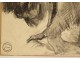 Dessin fusain animalier orang-outan Atelier René Hérisson étude XIXè XXème