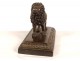Bronze paperweight sculpture lion passerby walking Italy 19th century