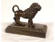 Sculpture presse-papier bronze lion passant marchant Italie XIXème siècle