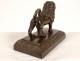 Bronze paperweight sculpture lion passerby walking Italy 19th century