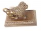 Sculpture presse-papier bronze lion passant marchant Italie XIXème siècle
