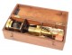 Microscope ancien instrument optique coffret acajou laiton doré XIXè siècle
