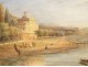 HSP paysage Nord Italie lac villa pêcheurs bateaux école italienne XIXème