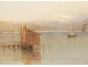 HSP paysage Nord Italie lac villa pêcheurs bateaux école italienne XIXème