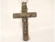 Croix pendentif Christ argent massif Soeurs Sacré-Coeur Saint-Jacut XIXème