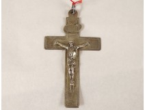 Croix pendentif Christ argent massif Soeurs Sacré-Coeur Saint-Jacut XIXème