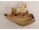 Tip pipe carved, decorated with dog and horse nineteenth