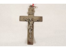 Croix pendentif Christ argent massif Soeurs Sacré-Coeur Saint-Jacut XIXème