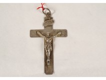 Croix pendentif Christ argent massif Soeurs Sacré-Coeur Saint-Jacut XIXème