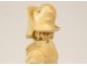 2 statuettes ivoire sculpté personnages fumeur forgeron Allemagne début XIXè