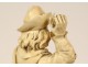 2 statuettes ivoire sculpté personnages fumeur forgeron Allemagne début XIXè