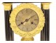 Pendule à colonnes bois noirci marqueterie laiton doré Napoléon III XIXème