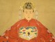 Paire peintures Chine portraits couple ancêtres dignitaire mandarin XIXème