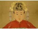 Pair of paintings China portraits couple ancestors mandarin dignitary 19th century