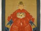 Pair of paintings China portraits couple ancestors mandarin dignitary 19th century