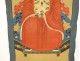 Paire peintures Chine portraits couple ancêtres dignitaire mandarin XIXème