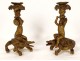 Pair of gilded bronze cherub candlesticks Crocodile Loves att. Picard 19th century