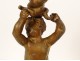 Pair of gilded bronze cherub candlesticks Crocodile Loves att. Picard 19th century