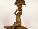 Pair of gilded bronze cherub candlesticks Crocodile Loves att. Picard 19th century