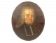 HST oval painting ecclesiastical portrait wig XVIIIth century