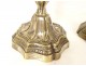 Pair of 18th century Regency silver-plated bronze candlesticks