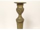 Paire bougeoirs Louis XVI flambeaux bronze argenté XVIIIème siècle