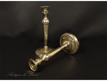 Pair of gilt bronze candlesticks 18th Executive