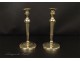 Pair of gilt bronze candlesticks 18th Executive