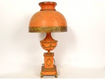 Lampe bureau tôle peinte balustre pieds griffes Italy Italie vintage XXème