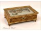 Box mounted under glass boat golden castle Empire 19th