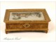 Box mounted under glass boat golden castle Empire 19th