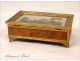 Box mounted under glass boat golden castle Empire 19th