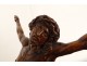 Christ carved wood crucifix cross sculpture 19th century