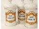 8 apothecary pharmacy pots Paris porcelain flower cup Jalap 19th century