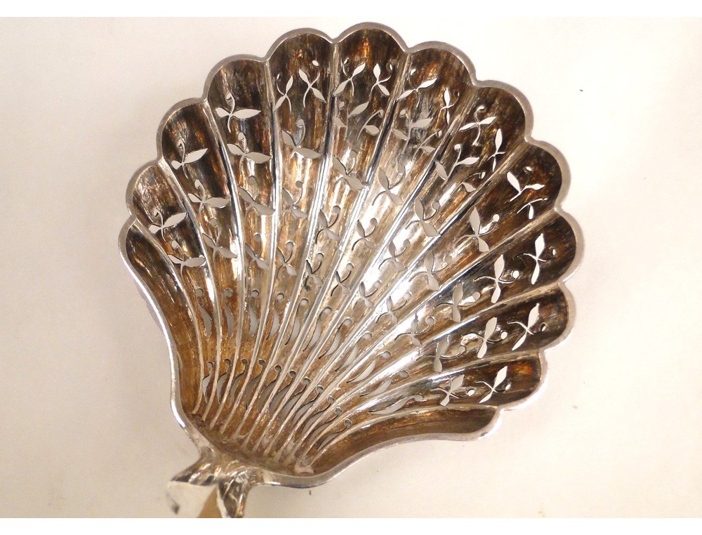 CUILLERE A SAUPOUDRER EN ARGENT XIXE POINÇON MINERVE ORFEVRE LL M1116 Imgx300 7352