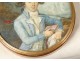 Boîte ronde miniature portrait gentilhomme lettré écaille blond fin XVIIIè