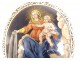 Emaux Limoges plaque ovale cuivre Madone Vierge Enfant Jésus XVIIIè siècle