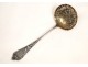 Spoon sprinkle silver metal with foliage nineteenth