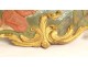 Panneau boiserie bois sculpté polychrome personnage prière angelot XVIIème