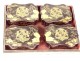Coffret boîte à jeu laquée armoiries blason Comte jetons nacre lions XVIIIè