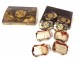 Coffret boîte à jeu laquée armoiries blason Comte jetons nacre lions XVIIIè