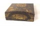 Coffret boîte à jeu laquée armoiries blason Comte jetons nacre lions XVIIIè