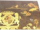 Coffret boîte à jeu laquée armoiries blason Comte jetons nacre lions XVIIIè
