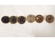 6 old gold metal flower embroidery buttons 19th century
