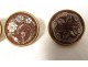 6 old gold metal flower embroidery buttons 19th century