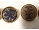 6 old gold metal flower embroidery buttons 19th century