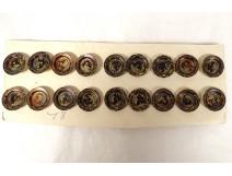 18 boutons vénerie chasse métal doré émaillé canard collection XIXè siècle