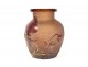 Vase boule verre givré Montjoye Legras fleurs Art Nouveau 1920 XXème siècle