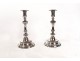 Pair Regency candlesticks candlesticks silvered bronze shells XVIIIth century